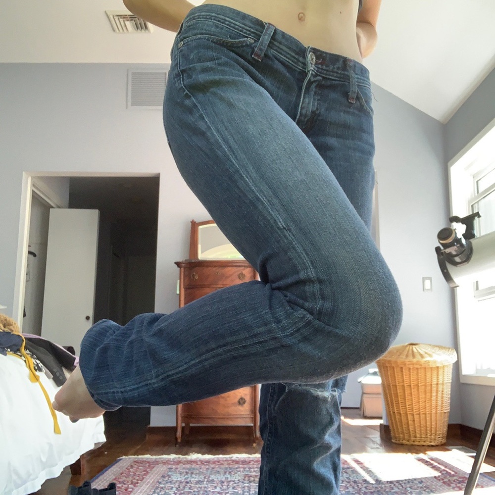 Mid rise ripped jeans